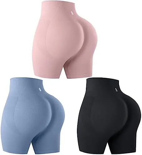 evercute womens butt lifting shorts pack workout sets booty shorts high waist gym shorts seamless exercise fitness yoga